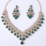 Shining Diva Fashion Elegant Crystal Diamond Necklace Jewellery Set for Women
