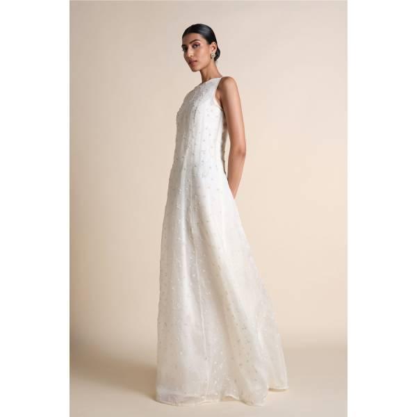 Anita Dongre-Mountain Mist Silk Gown - Ivory