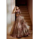 Anita Dongre-Avani Zardozi Silk Lehenga - Wine