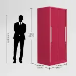 Godrej-Slide N Store Compact 2-Door Steel Wardrobe (Textured Blush Red)
