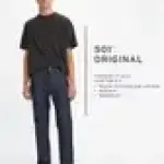 Levis-Men's 501 Black Straight Fit Mid Rise Jeans