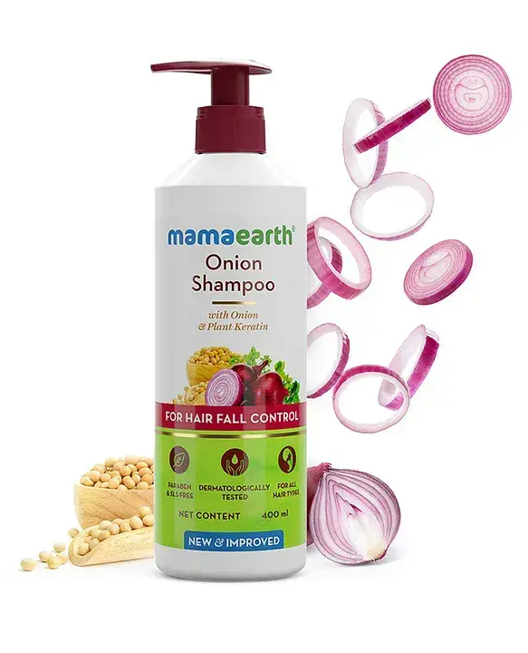 Mama Earth- Onion Shampoo for Hair Growth & Hair Fall Control with Onion & Plant Keratin - 400ml