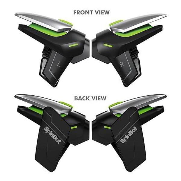 SpinBot-BattleMods NinjaX | Mobile Gaming Triggers | 5X Faster with Capacitive Conduction | for BGMI/Free Fire Max/COD Mobile - (Black)