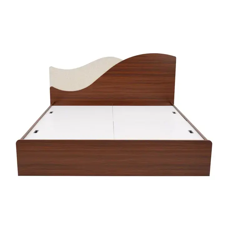 Nilkamal-Wave Calipso Queen Bed Without Storage (Classic Plank Walnut)