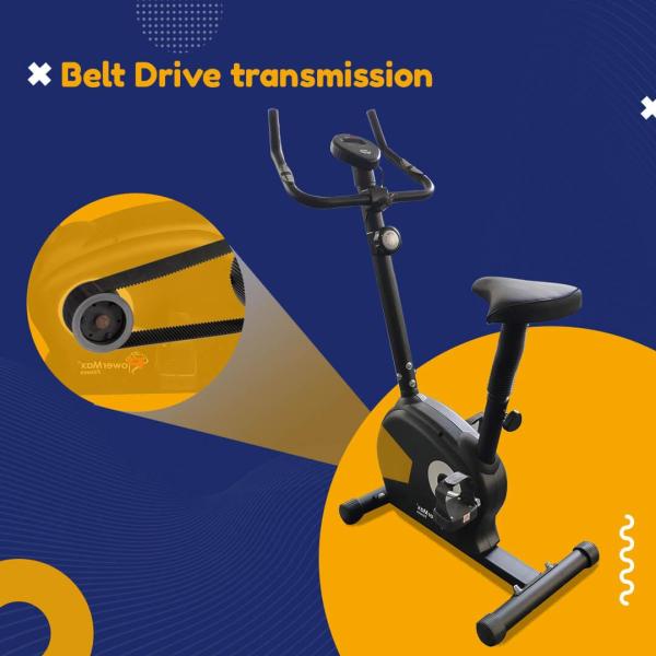 PoweMax-BU-510 Magnetic Upright Bike with LCD Display