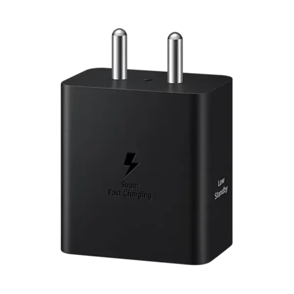 Samsung - 45W Power Adapter with Type C to C Cable, Compatible with Smartphone, Black