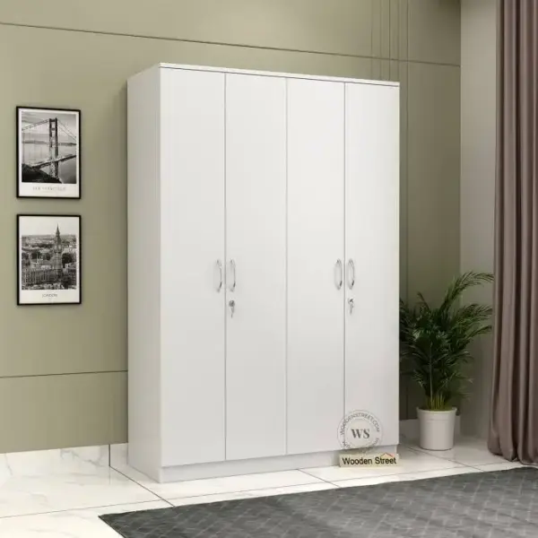 WoodenStreet-Kayden 4 Door Multi Utility Wardrobe With Lock