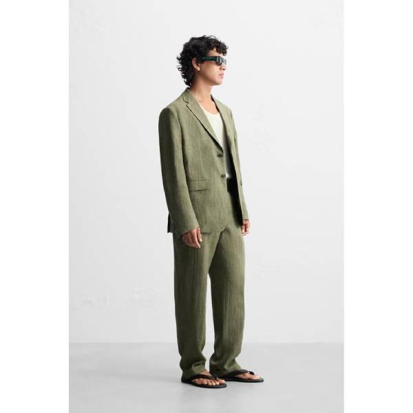 ZARA-100% LINEN SUIT BLAZER