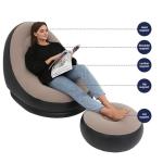 COZY CORNER Rubberwood Inflatable Leisure Sofa Chair and Footstool