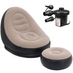COZY CORNER Rubberwood Inflatable Leisure Sofa Chair and Footstool