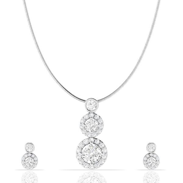 ANAYRA 925 Sterling Silver Fancy Pendant Set for Women | Hallmark Certified Silver Pendant Set