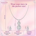 ANAYRA 925 Sterling Silver Fancy Pendant Set for Women | Hallmark Certified Silver Pendant Set
