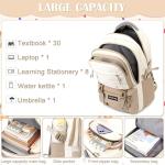 PALAY® Backpack Bags for Women with Small Zipper Pouch College Bag for Girls, School Bags for Girls 13-14 years with Cute Accessory 18.1 Inch Book Backpack for School, Camping, Travel