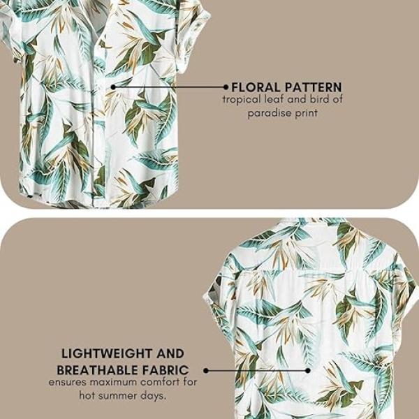 Men's Casual Cotton Shirt – Button Down Summer Shirt's for Men | Lightweight Textured Fabric