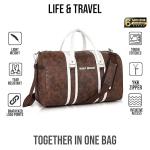 Half Moon 35L Travel Duffle | Stylish & Spacious Weekender Premium Vegan Leather Duffle Bag for Travel for Men and Women