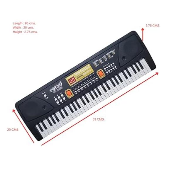 61 Keys Electronic Piano Keyboard for Beginners with LED Display & Mic | Portable Digital Music Keyboard with Multiple Tones