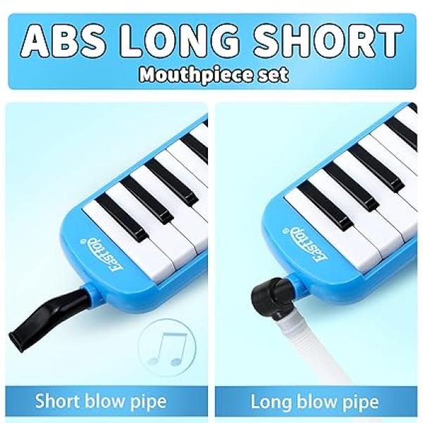 East top 32-Key Melodica, Professional Mouth Melodica Keyboard Organ Melodica Instrument for Adults, Students and Kids, As a gift, Set-Blue