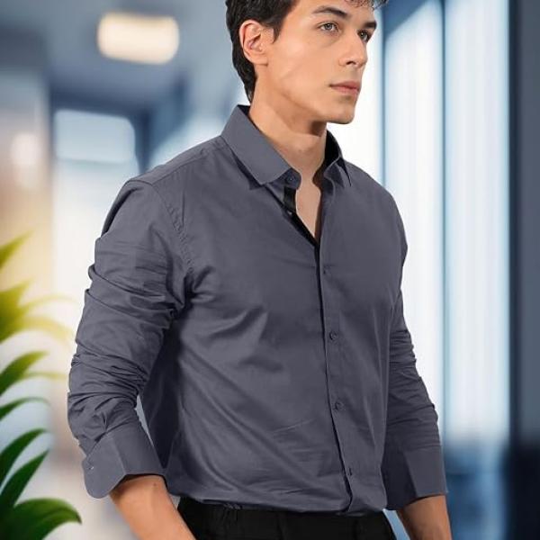 Men's Regular Fit Soft Cotton Blend Casual Combo Shirt with Pocket Design & Spread Collar Full Sleeves Formal Shirt