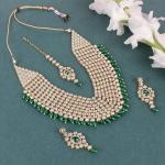 Shining Diva Fashion Latest Stylish Kundan Pearl Traditional Necklace Jewellery Set for Women