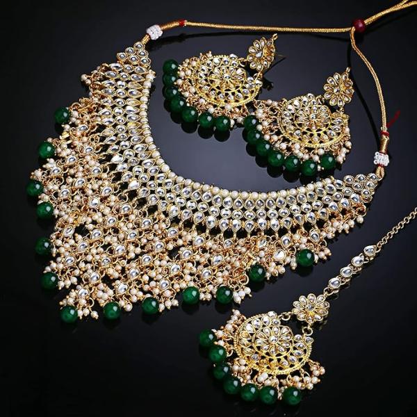 Shining Diva Fashion Latest Stylish Choker Traditional Pearl Kundan Necklace Jewellery Set for Women