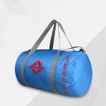 NIVIA Enfold-01 Round Bag Polyester, Unisex Gym Bags, Shoulder Bag with Separate Shoes Compartment, Carry Gym Accessories, Sports Kit (Blue,Grey),Capacity-22 litres