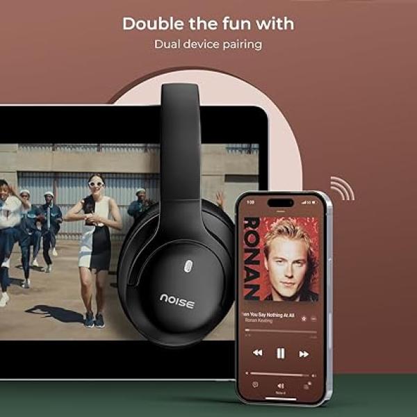 Noise Airwave Max 4 Wireless Over-Ear Headphones with 70H Playtime, ENC, 40mm Driver, Low Latency(up to 40ms)
