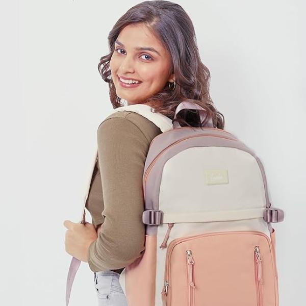 Genie LIT Backpack for Women & Girls with 14" laptop compartment| College bag for Women & Girls| 6 zips with Secret Pocket