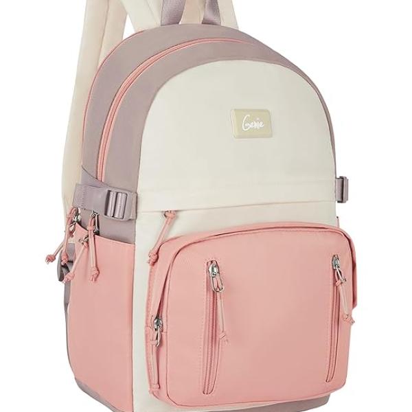 Genie LIT Backpack for Women & Girls with 14" laptop compartment| College bag for Women & Girls| 6 zips with Secret Pocket