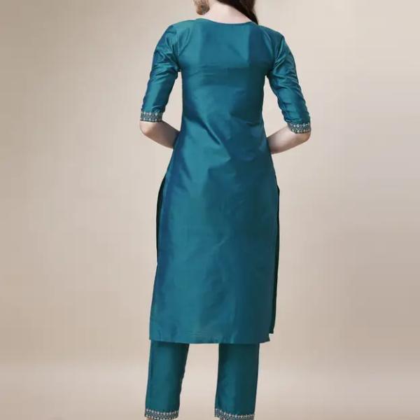 Women Art Silk Kurta Pant Set