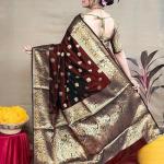 Women's Pure Soft Kanjivaram Silk Saree For Wedding Banarasi Style Sari With Blouse Piece