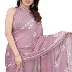 Women's Latest Chiffon Batik Printed Saree with Blouse Piece
