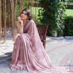 Women's Latest Chiffon Batik Printed Saree with Blouse Piece