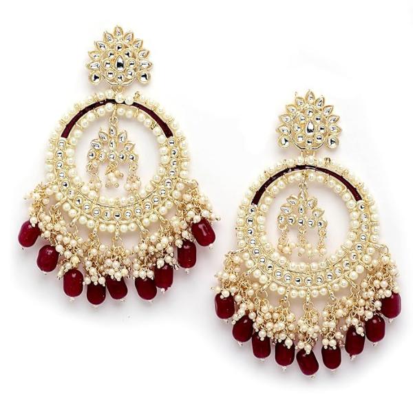 Shining Diva Fashion Latest Stylish Traditional Kundan Chandbali Earrings for Women and Girls