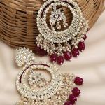 Shining Diva Fashion Latest Stylish Traditional Kundan Chandbali Earrings for Women and Girls