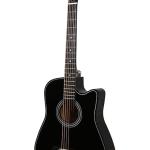 Juârez Acoustic Guitar Kit, JRZ38C/BK 38 Inch Cutaway, 038C with Bag, Strings, Pick and Strap, Black