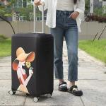 HOKIPO 180gsm Durable and Washable Suitcase Covers for Trolley Suitcase, Medium (23-24inch), Black Elegant Lady (NEW-5184-D6)