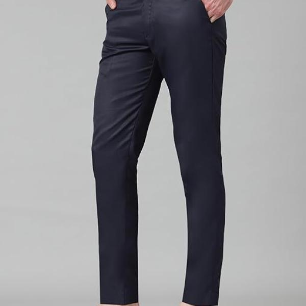 Men's Solid Ankle Length Flat Front Straight Slim Fit Casual Skinny Stretch Chinos Dress Business Pant