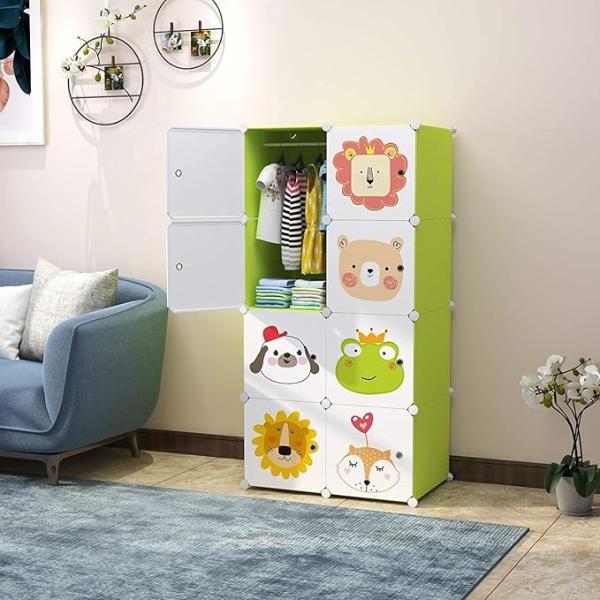 Sunderlook Plastic Wardrobe for Kids Clothes – Collapsible Wardrobe, Cupboard for Kids, Anti-Skid & Non-Slip Foldable Almirah