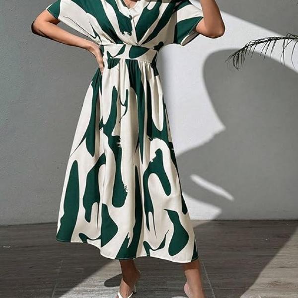 Leriya Fashion Printed Maxi Dress for Women – Trendy Long One Piece Summer Outfit