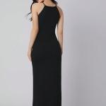 Solid Halter Neck Solid Bodycon Midi Dress for Women's & Girl's