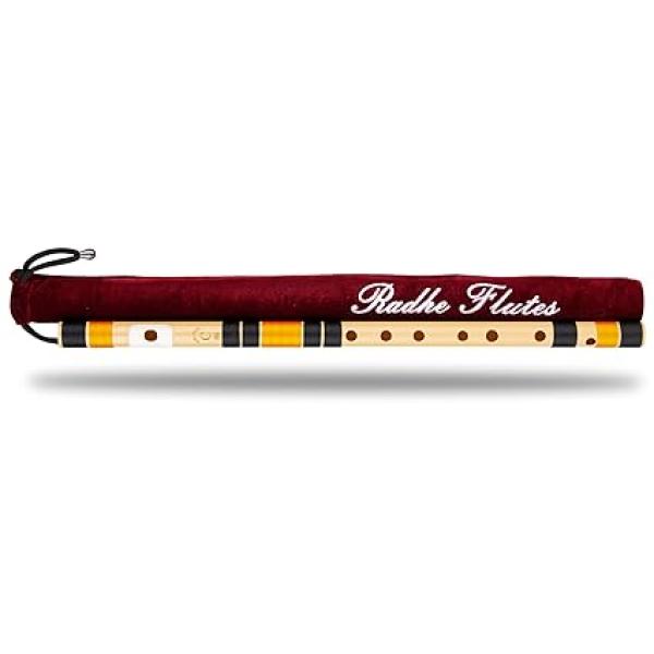Radhe Flutes | PVC Fiber | C Natural | Right Handed | With Velvet Cover | Black & Orange Threads