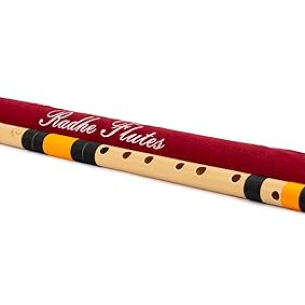 Radhe Flutes | PVC Fiber | C Natural | Right Handed | With Velvet Cover | Black & Orange Threads