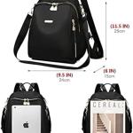 JAISOM 2 Compartments Women'S Small Shoulder Bag, Girls Mini Bag Water Resistant Anti-Theft Black College Backpack, 15 Litres