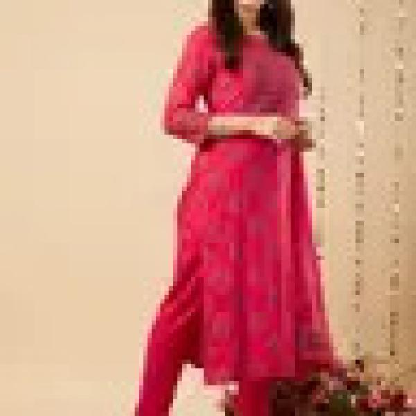 Women Viscose Rayon Kurta Pant Dupatta Set
