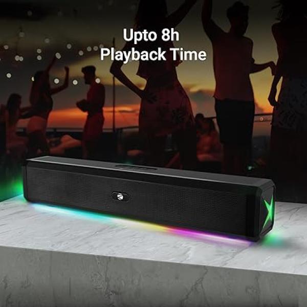 ZEBRONICS VITA BAR 150 Wireless Bluetooth Soundbar, 20W RMS, 2.0 Channel, Dual (52mm Driver & Passive Radiator)