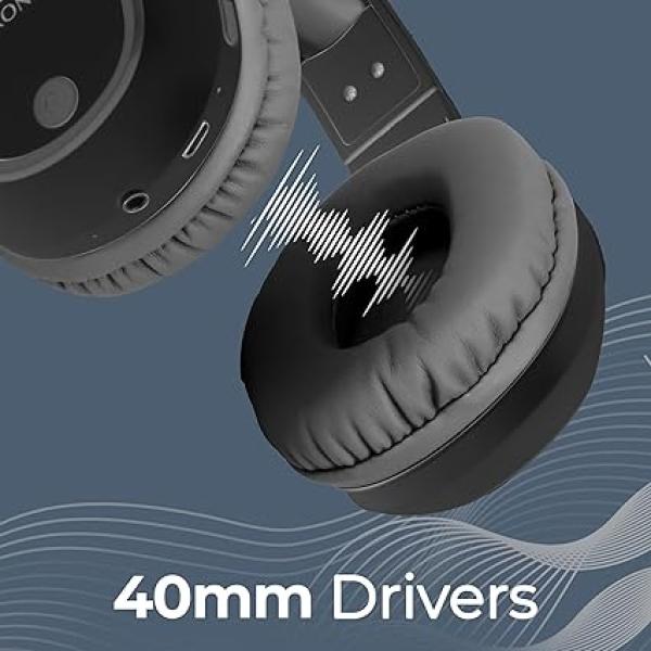 ZEBRONICS THUNDER Bluetooth 5.3 Wireless Headphones with 60H Backup, Gaming Mode