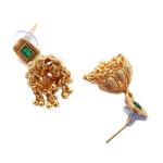 ZENEME Antique Gold-Plated Artificial Stone Studded Necklace with Earrings Jewellery Set